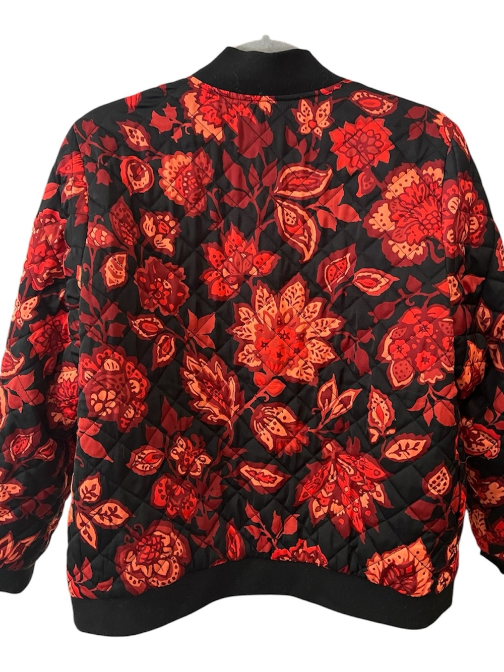 Jason Wu Red Floral Quilted Bomber Jacket - Picture 4 of 8